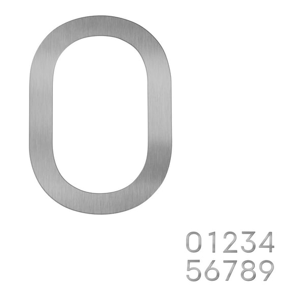 Adoorn 4 Inch Mailbox Numbers - Number 0, Silver Color, Each Sold Individually, Premium Metal Self Stick Address Numbers, Weatherproof Mailbox Numbers for Outside