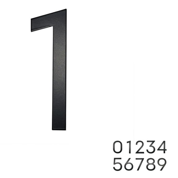Adoorn 4 Inch Mailbox Numbers - Number 1, Black Color, Each Sold Individually, Premium Metal Self Stick Address Numbers, Weatherproof Mailbox Numbers for Outside