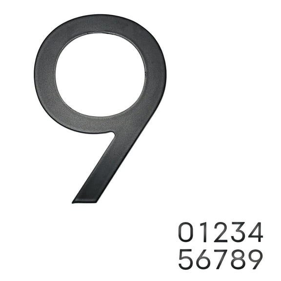 Adoorn 4 Inch Mailbox Numbers - Number 9, Black Color, Each Sold Individually, Premium Metal Self Stick Address Numbers, Weatherproof Mailbox Numbers for Outside