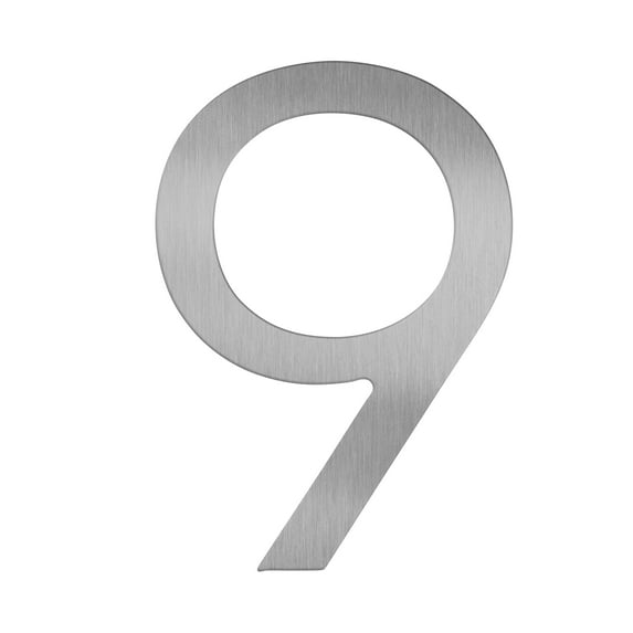 Adoorn 4 Inch Mailbox Numbers - Number 9, Silver Color, Each Sold Individually, Premium Metal Self Stick Address Numbers, Weatherproof Mailbox Numbers for Outside