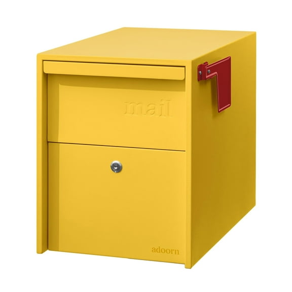 Adoorn Lockable Post Mount Mailbox | Large Size - Anti-Theft Locking Mailbox, 15.5" H x 12" W x 18.5" D, Weatherproof Mailboxes for Outside The House