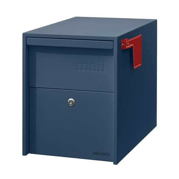 Adoorn Lockable Post Mount Mailbox | Large Size - Anti-Theft Locking Mailbox, 15.5" H x 12" W x 18.5" D, Weatherproof Mailboxes for Outside The House