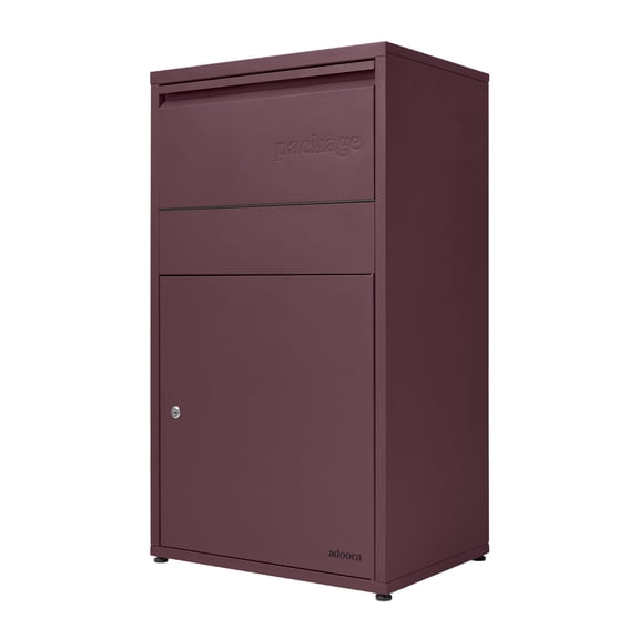 Adoorn Package Delivery Boxes for Outside, Large 36 x 20.5 x 15 (HxWxD) Security Package Box, Free Standing Anti-Theft Parcel Drop Box - Malbec