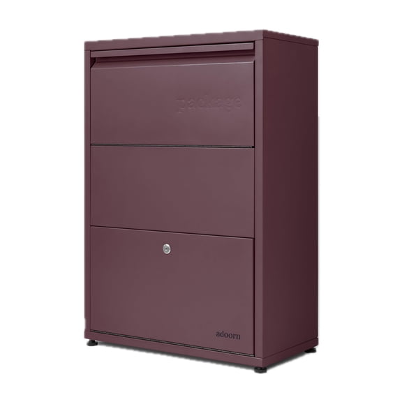 Adoorn Package Delivery Boxes for Outside, Small 36 x 20.5 x 15 (HxWxD) Security Package Box, Free Standing Anti-Theft Parcel Drop Box - Malbec