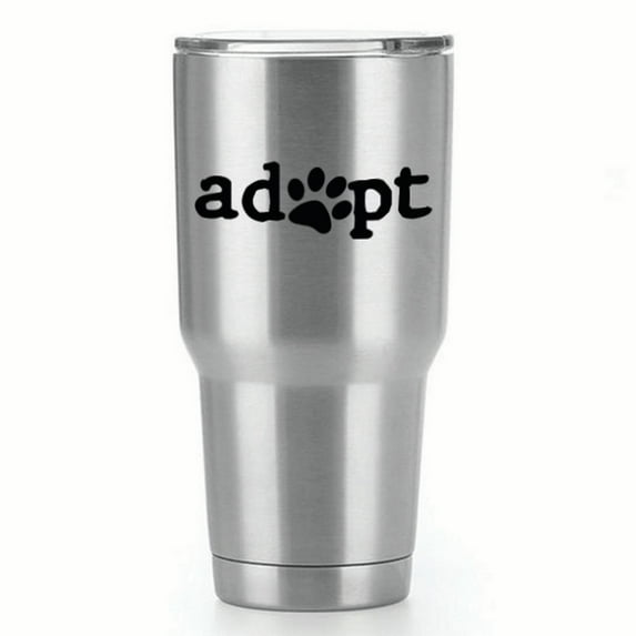 Adopt A Puppy / Dog |Single Yeti Decal | 3-Inch Black Vinyl Decal
