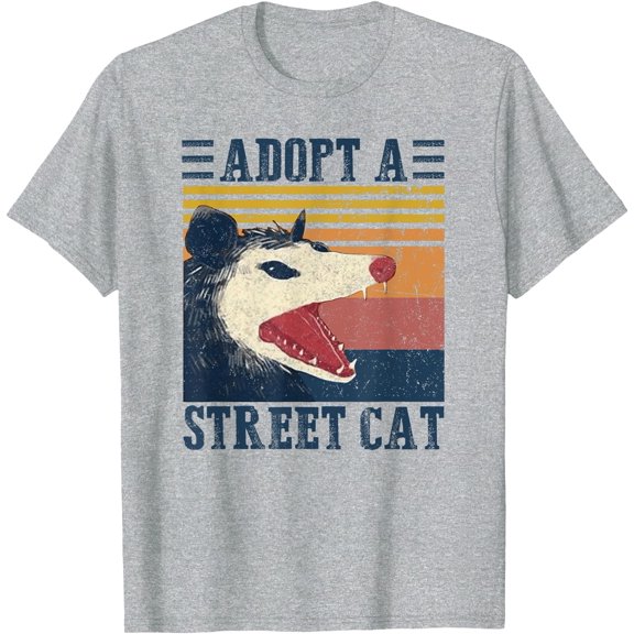 Adopt A Street Cat Funny Opossum Vintage Unisex T-Shirt for Men Women Kids Toddler