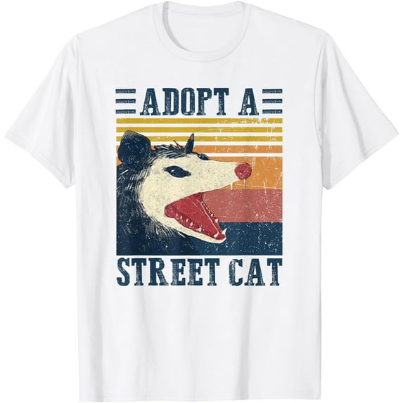 Adopt A Street Cat Funny Opossum Vintage Unisex T-Shirt for Men Women Kids Toddler