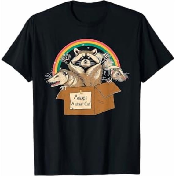 Adopt A Street Cat Shirt Funny Opossum Raccoon Skunk Vintage T-Shirt