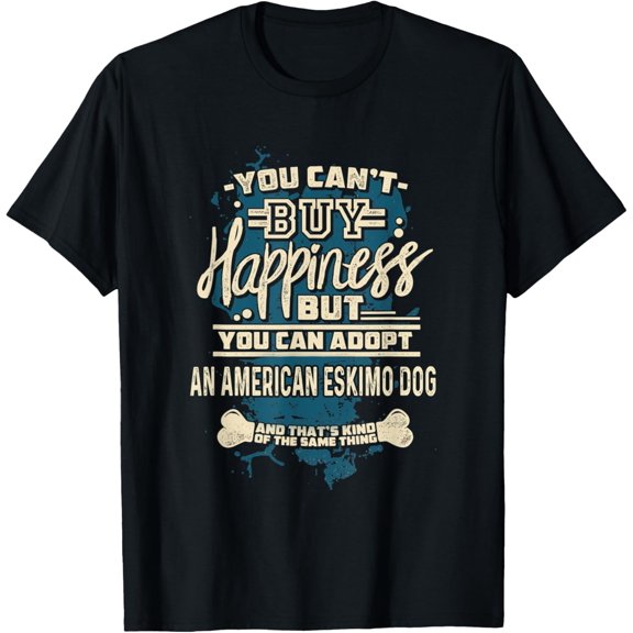 Adopt An American Eskimo Dog T-Shirt Rescue Dog Shirtmen and women can wear, black, white, gifts.S,M,L,XL,2XL,3XL,107XL