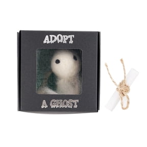 Adopt A Ghost,Mini Plush Stuffed Ghost Doll,Cute Little Pocket Ghost with A Tiny Scroll,White Wool Felt Ghost Ornaments,Creative for Ghost Stories G6H8