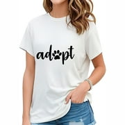 Adopt Graphic Women's Short Sleeve T-Shirt with Fashion Print, Comfortable and Trendy - Summer Tops for Women by XYZ