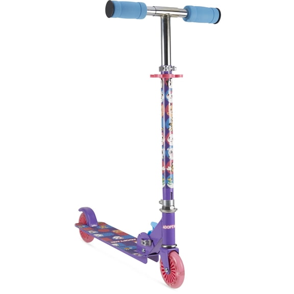 Adopt Me 2 Wheel Kids Kick Scooter with Light Up Wheels, Kids Ages 5+, Unisex, Purple