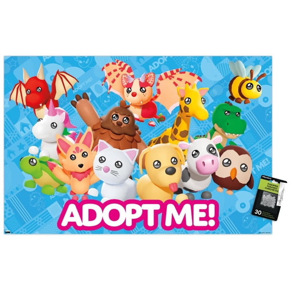 Adopt Me! - Collage Wall Poster with Push Pins, 22.375" x 34"