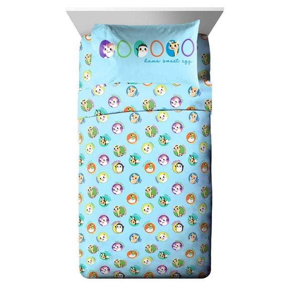 Adopt Me Kids 4-Piece Full Sheet Set, Microfiber, Blue, Roblox