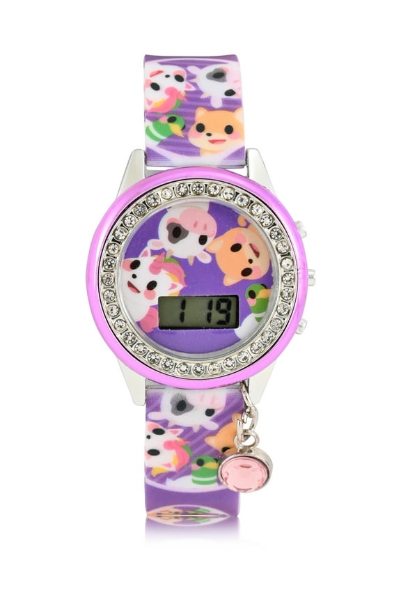 Adopt Me Kids Flashing Lights LCD Watch with Printed Strap and Hanging Charm (ADM4009WM)