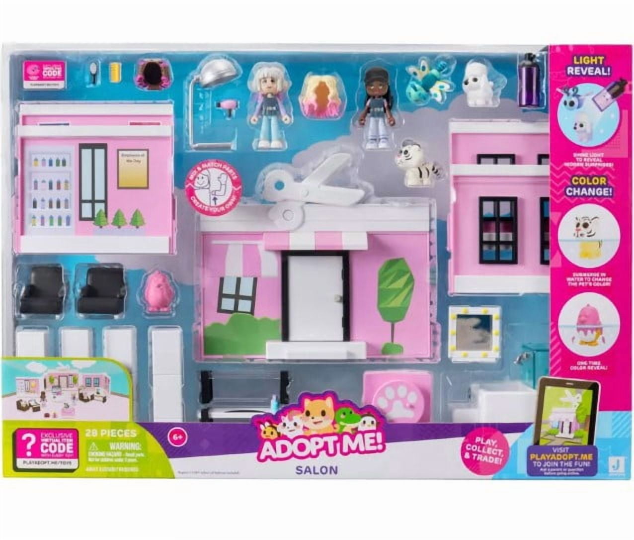 Adopt Me Pet Salon Playset with Mini Dolls & Animal Figures, 23 Pieces