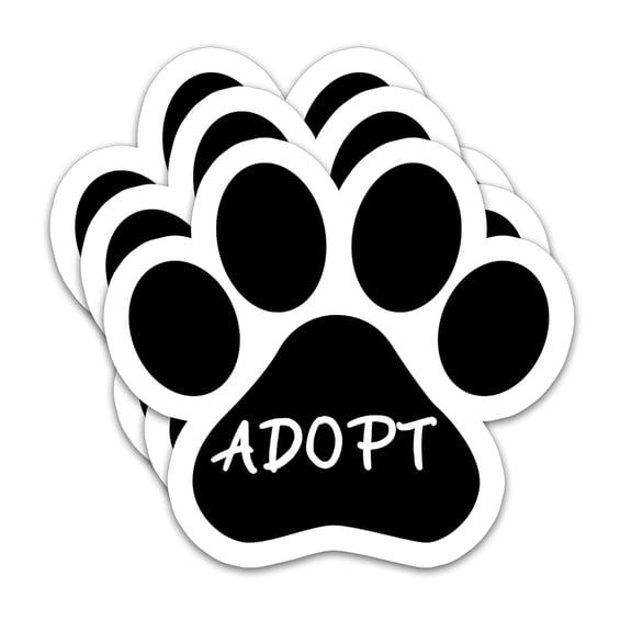 Adopt Paw Print Vinyl Decal for Dog And Cat Lovers Sticker