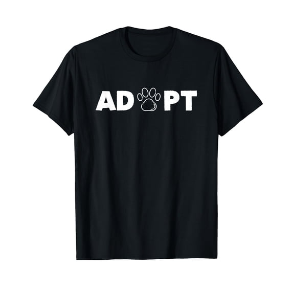 Adopt Pawprint Graphic T-Shirt for Animal Rescue Support and Pet Lovers