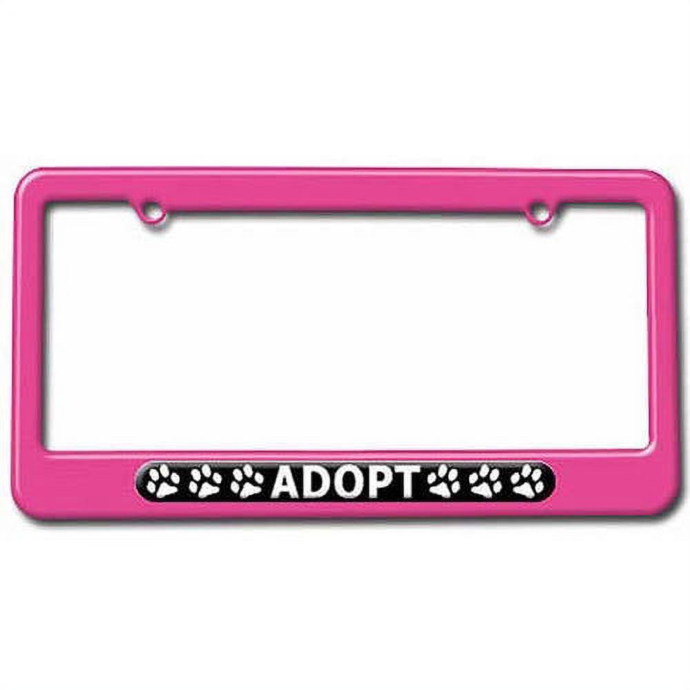 Adopt, Pet Cat Dog License Plate Tag Frame, Multiple Colors