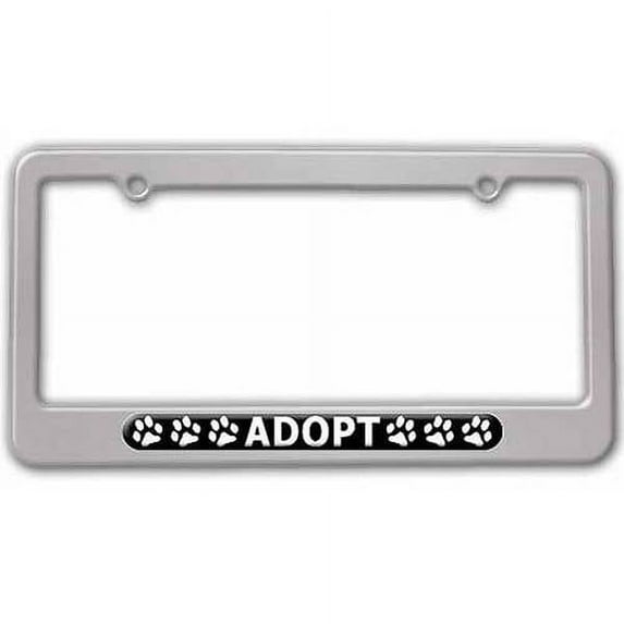Adopt, Pet Cat Dog License Plate Tag Frame, Multiple Colors