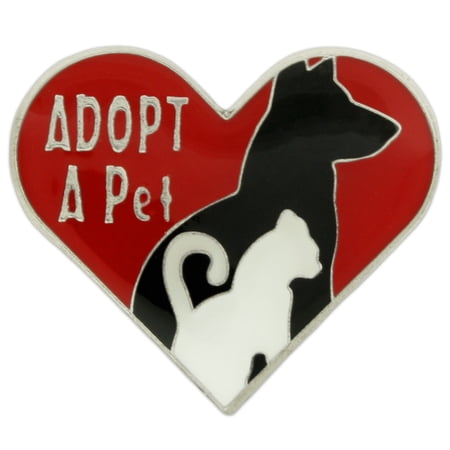 Adopt a Pet Animal Heart Enamel Lapel Pin