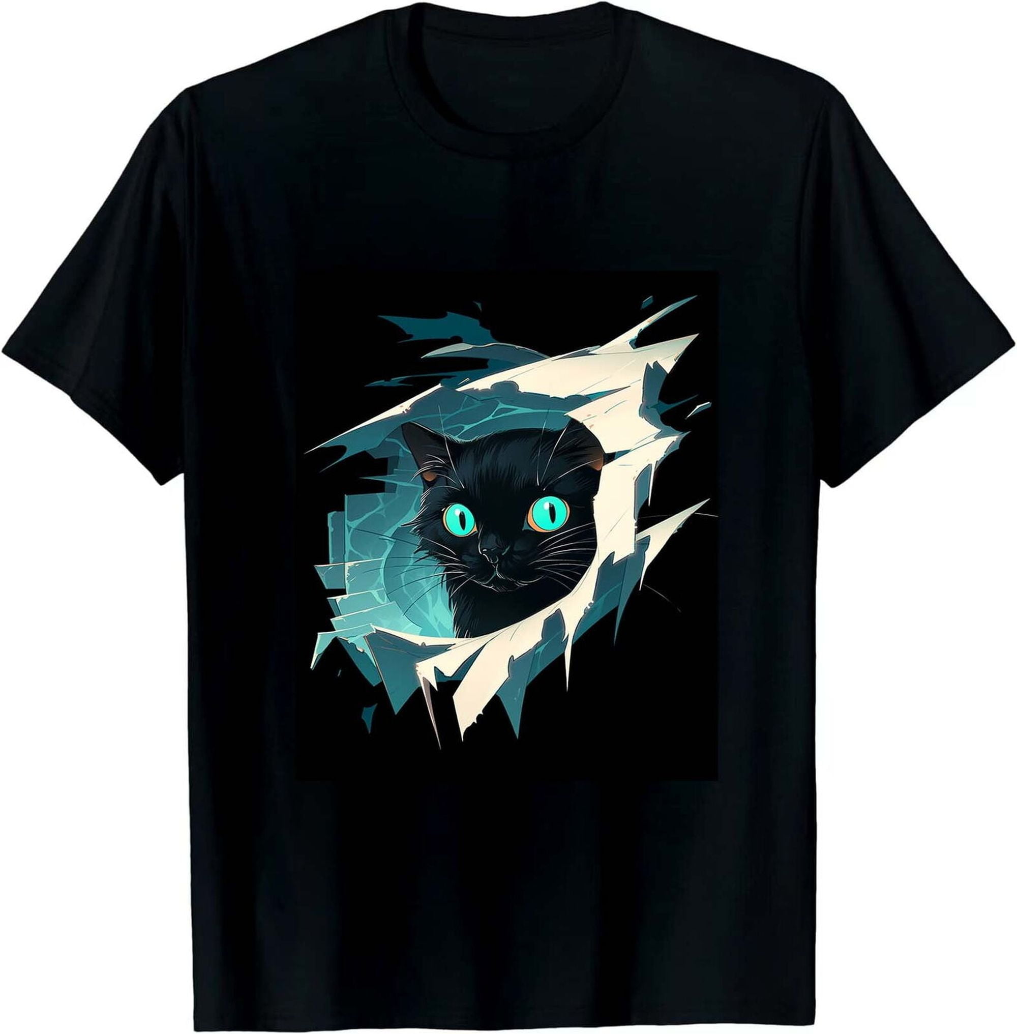 Adopt a Splash of Joy: Colorful Art Kitty Tee - Perfect Gift for Cat
