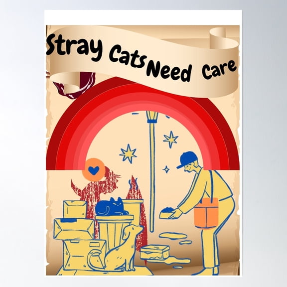 Adopted Is My Favorite Breed, Stray Cats, Stray Cat Poster Wall Art, Modern Wall Decor, 16x24 UNFRAMED