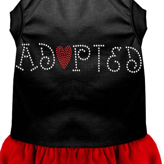 Mirage Pet Adopted Rhinestone Dresses Black with Red Lg