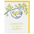 thumbnail image 1 of Adoption Congrats Card with Sloth Design – "Congrats on Your Adoption" – Cute and Playful Greeting Card for New Parents – Blank Inside with Envelope Included, 1 of 2