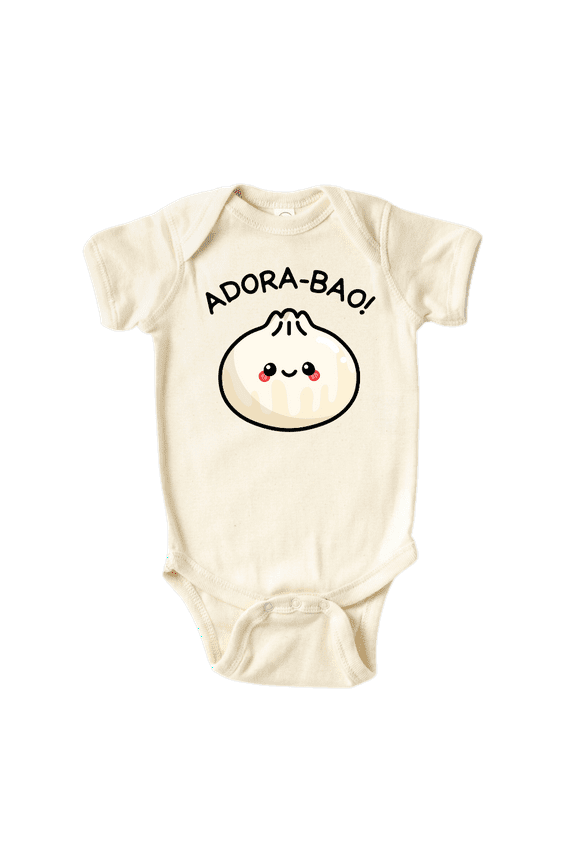 Adora-Bao Cute Baby Bodysuit Dumpling Shirt Premium Custom Clothes Unisex Baby Gift for Mom Newborn 3-6m Natural