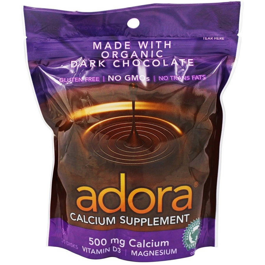 Adora Calcium Supplement Disk, Organic Dark Chocolate, 30 CT (Pack of
