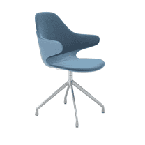 Adora Swivel Accent Chair with Upholstered Seat and Back, Blue (Set of 1)