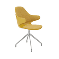 thumbnail image 1 of Adora Swivel Accent Chair with Upholstered Seat and Back, Mustard, 1 of 8