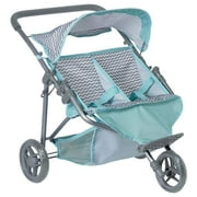 Adora Interactive Twin Jogger Baby Doll Stroller with Adjustable Sun Cover, Silk - Flower Power