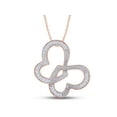 thumbnail image 1 of Adorable 1/4 CT TW Lab Grown Diamond Butterfly Necklace Pendant For Women Lab Diamonds In 14K Rose Gold Plated 925 Sterling Silver Accompanied By 18" Rope Chain (GH/SI, 0.25 Cttw), 1 of 6