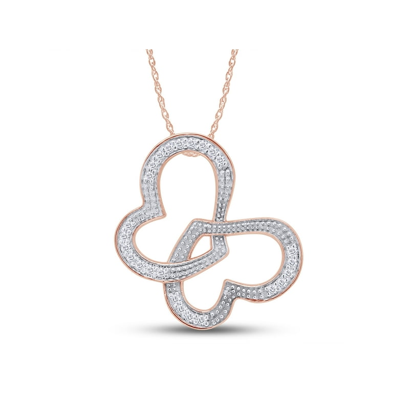 Adorable 1 4 CT TW Lab Grown Diamond Butterfly Necklace Pendant