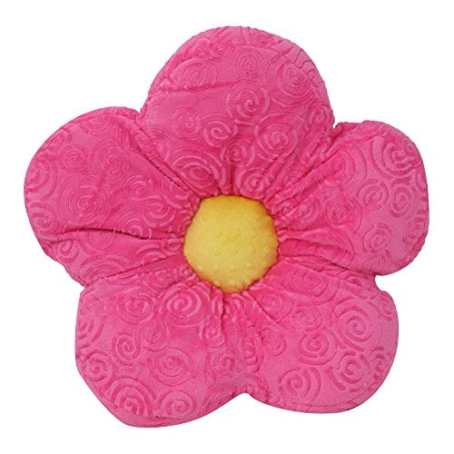 Adorable 15" Minky Flower Pink Throw Pillow