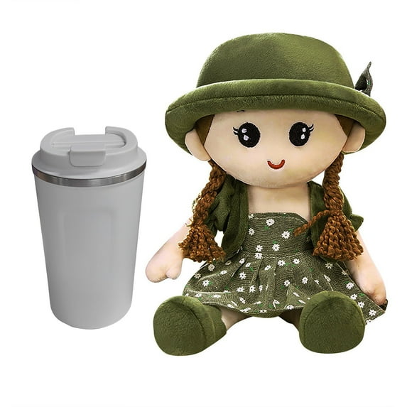 Adorable 35CM Soft Doll for Baby Girls – Cuddly Plush Toy with Removable Dress and Hat, Perfect Gift for Kids and Decoration, Baby Girls Soft Doll Cute Cuddly Stuffed Toy