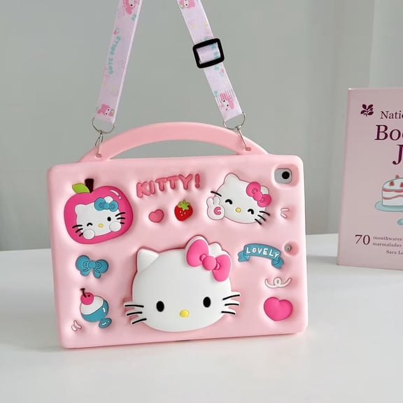 Adorable 3D Cartoon Hello Kitty Shockproof Case - Perfect for iPad mini 7 (A17 Pro) Generation Case 2024, iPad mini 6 Case 2021, 8.3-inch - Child - Safe Protective Cover