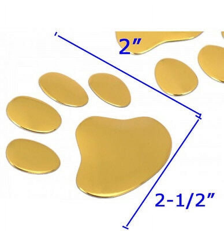 Adorable 3D Chrome Dog Paw Footprint Car Sticker Auto Car Emblem KT00086