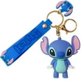 thumbnail image 1 of Adorable 3D Stitch Keychain with Blue Charm - Disney Mickey's Collectible Figure for Bag, Door, and Car KeyRing, 1 of 7