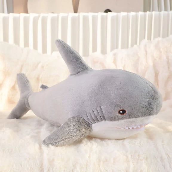 Adorable 55cm Great White Shark Stuffed Animal, Soft Realistic Shark Plush Toy, Huggable Ocean Animal Plushie for Kids, Perfect Gift for Birthday, Baby Shower, Nursery & Ocean Themed Room Deco
