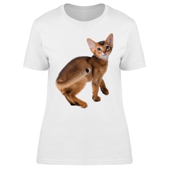 Adorable Abyssinian Kitten T-Shirt Women -Image by Shutterstock, Female x-Large