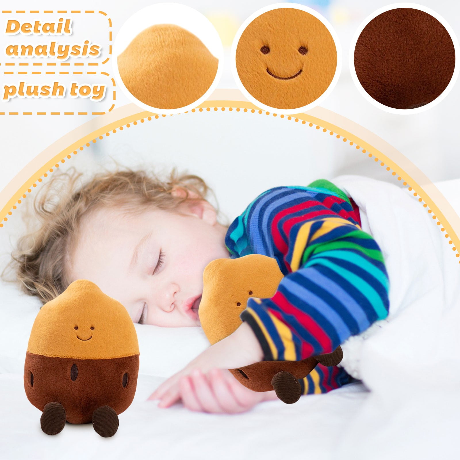 Portachiavi Peluche Ghianda Morbido, Ciondolo Per Borsa O Chiavi, Decorazione Simpatica