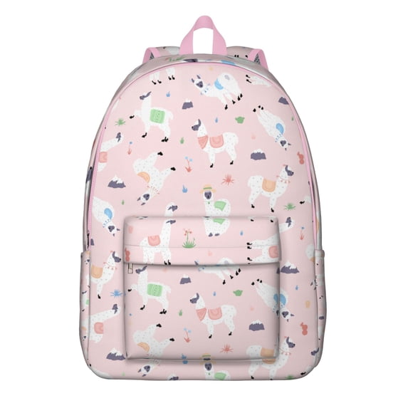 Adorable Alpaca and Llama Backpack, Lightweight School Bag with Kawaii and Funny Cartoon Pattern for Teens