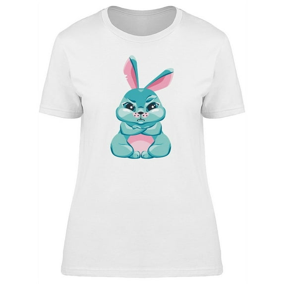 Adorable Angry Bunny Cartoon T-Shirt Women -Image by Shutterstock, Female x-Large