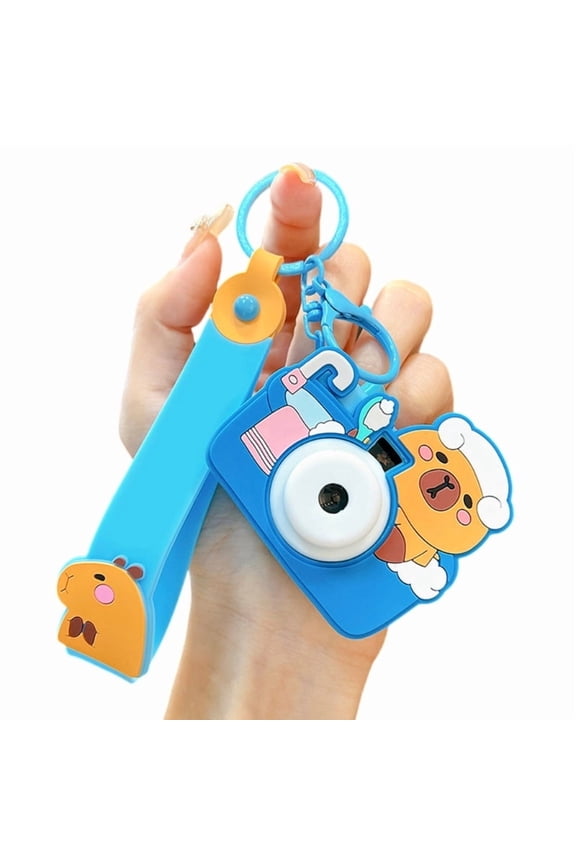 Creative Capybara Camera Keychain Feature Projection Fun Design Multiple Color Bag Hanging Decoration Accessory Gift
