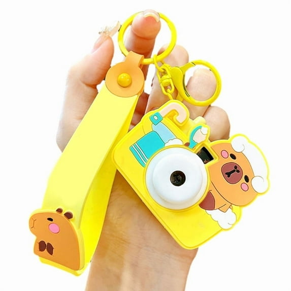 Creative Capybara Camera Keychain Feature Projection Fun Design Multiple Color Bag Hanging Decoration Accessory Gift