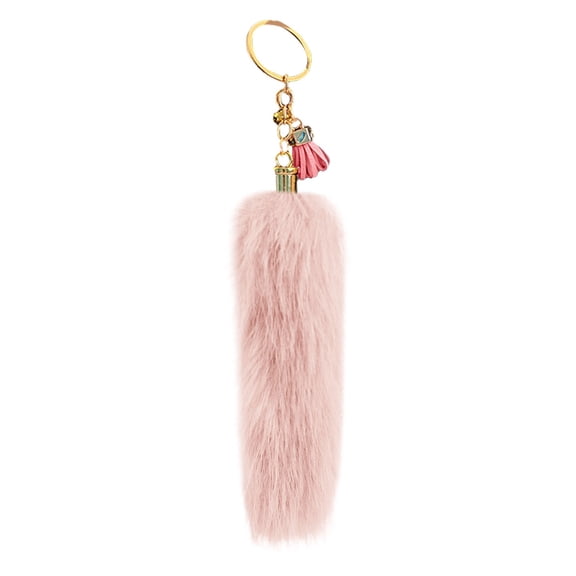 Adorable Animal Furry Tail Keychain Plush Charm Sturdy Accessory Lightweight for Bags Purses and Keys
