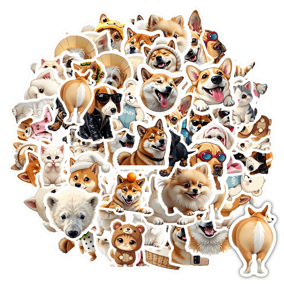 Adorable Animal Stickers Funny Kids Stickers Cute PVC Stickers for Laptop Suitcase